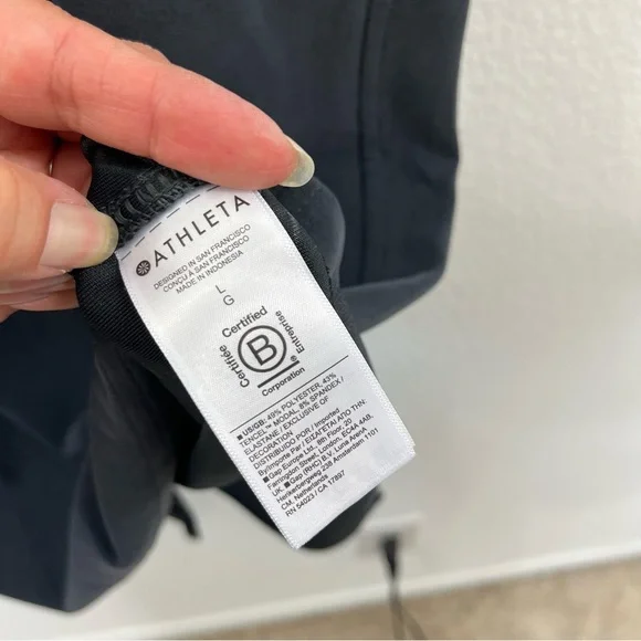 Athleta NWT Seasoft Midi Elastic Waist Sports Dress size Large Soft Black Black - Picture 7 of 11